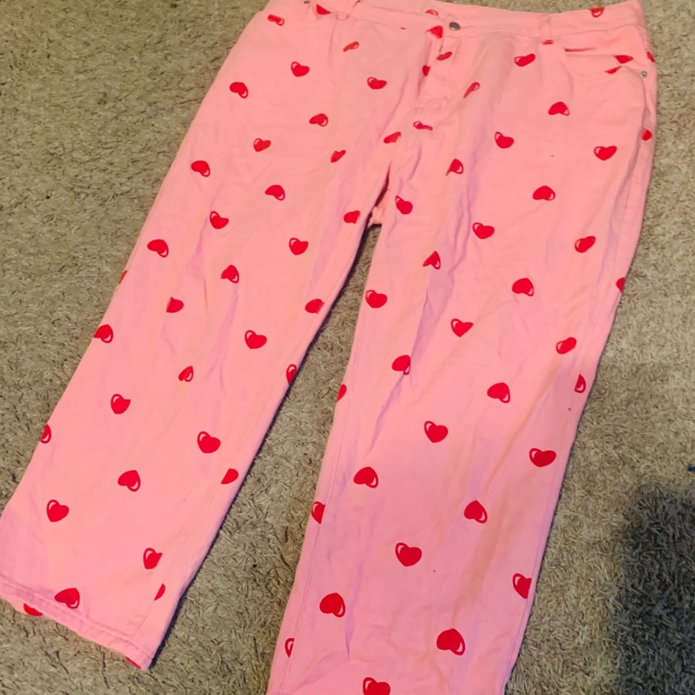 Plus size heart denim jeans size 2xl